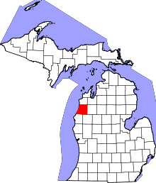 State map highlighting Manistee County