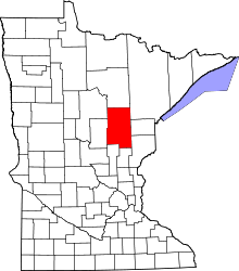 Map of Minnesota highlighting Aitkin County