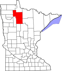 State map highlighting Beltrami County