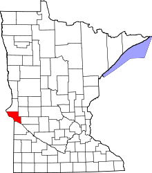 Map of Minnesota highlighting Big Stone County