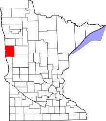 Map of Minnesota highlighting Clay County