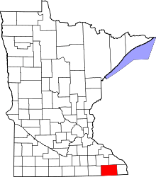 State map highlighting Fillmore County