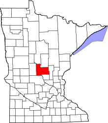 Map of Minnesota highlighting Morrison County