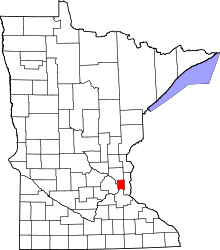 Map of Minnesota highlighting Ramsey County