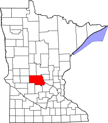 State map highlighting Stearns County