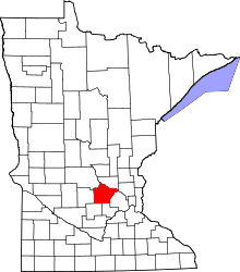 State map highlighting Wright County