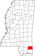 Map of Mississippi highlighting George County