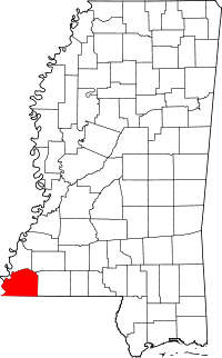 State map highlighting Wilkinson County