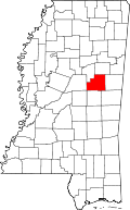 State map highlighting Winston County