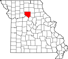 Map of Missouri highlighting Chariton County