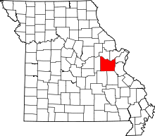 Map of Missouri highlighting Franklin County