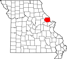 Map of Missouri highlighting Lincoln County