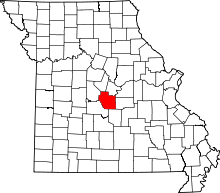 Map of Missouri highlighting Miller County