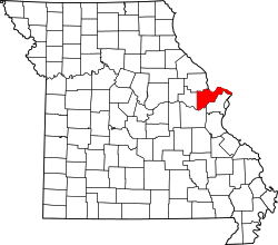 Map of Missouri highlighting St. Charles County