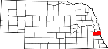 State map highlighting Cass County