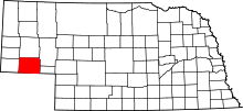 Map of Nebraska highlighting Cheyenne County