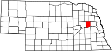 State map highlighting Colfax County