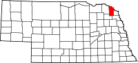 State map highlighting Dixon County