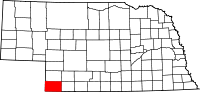 State map highlighting Dundy County