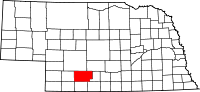 Map of Nebraska highlighting Frontier County