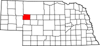 Map of Nebraska highlighting Grant County