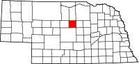 Map of Nebraska highlighting Loup County