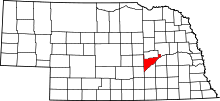 Map of Nebraska highlighting Merrick County