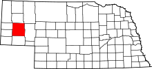 Map of Nebraska highlighting Morrill County