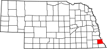 Map of Nebraska highlighting Nemaha County