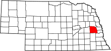 State map highlighting Saunders County