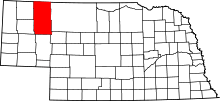 State map highlighting Sheridan County