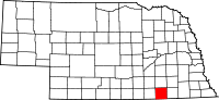 State map highlighting Thayer County