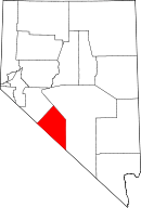 State map highlighting Esmeralda County