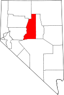 State map highlighting Lander County