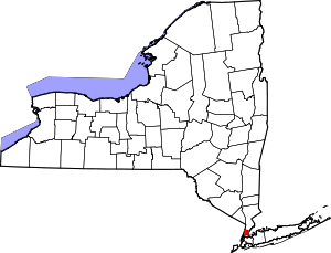 State map highlighting Bronx County