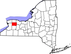 Map of New York highlighting Genesee County