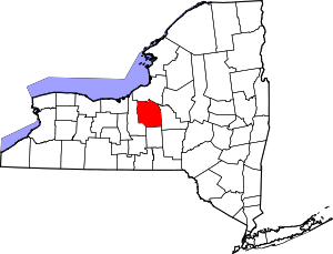 Map of New York highlighting Onondaga County