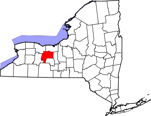 Map of New York highlighting Ontario County