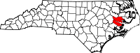 Map of North Carolina highlighting Beaufort County