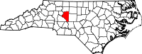 Map of North Carolina highlighting Davidson County