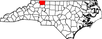 Map of North Carolina highlighting Surry County