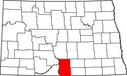 State map highlighting Emmons County