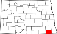 Map of North Dakota highlighting Sargent County