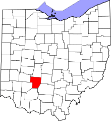 Map of Ohio highlighting Fayette County