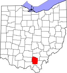 State map highlighting Jackson County