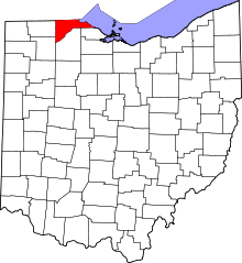 Map of Ohio highlighting Lucas County