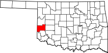 Map of Oklahoma highlighting Beckham County