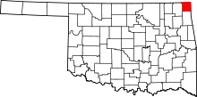 Map of Oklahoma highlighting Ottawa County