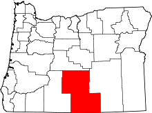 State map highlighting Lake County