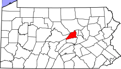 Map of Pennsylvania highlighting Union County